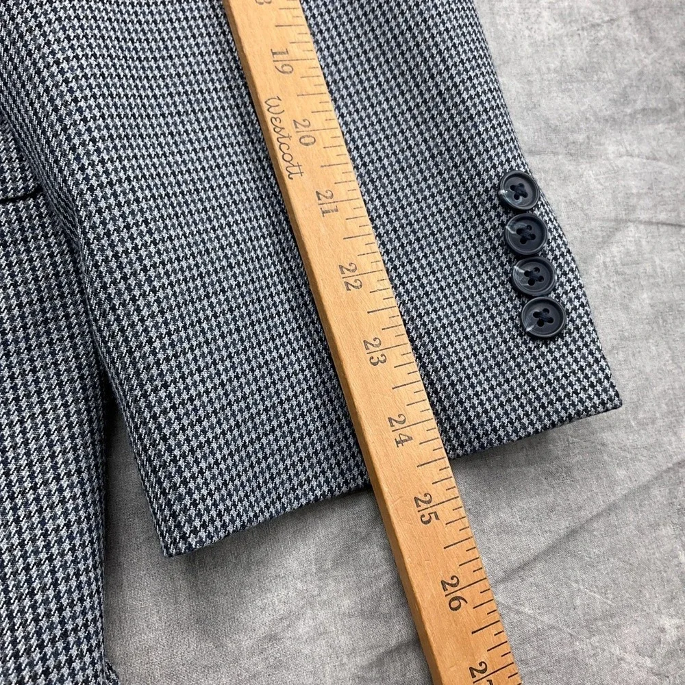 Stafford Blazer Men 46R Black Gray Houndstooth Check Classic Fit Jacket India